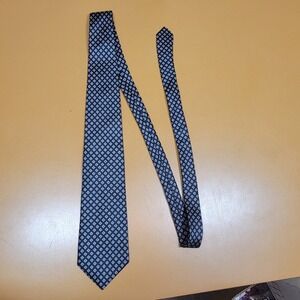 Kenneth Stevens Silk Tie Blue Diamond Pattern Made in Italy